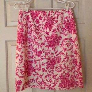 Talbots Pink and White Pencil Skirt